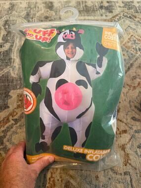 Deluxe Inflatable Cow Costume Child 7-10 Years Battery Pack Included Halloween